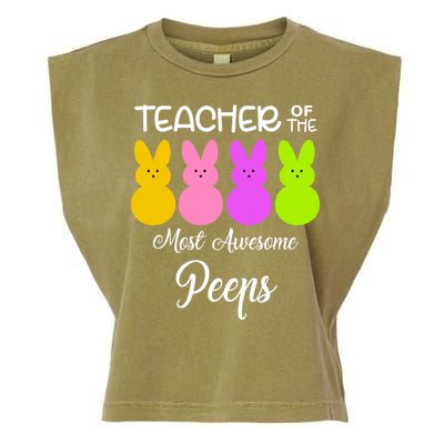 Teacher Of The Cutest Peeps Easter Bunny Garment-Dyed Women's Muscle Tee