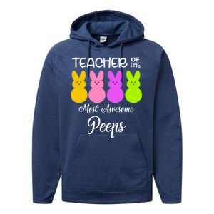 Teacher Of The Cutest Peeps Easter Bunny Performance Fleece Hoodie