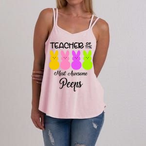 Teacher Of The Cutest Peeps Easter Bunny Women's Strappy Tank