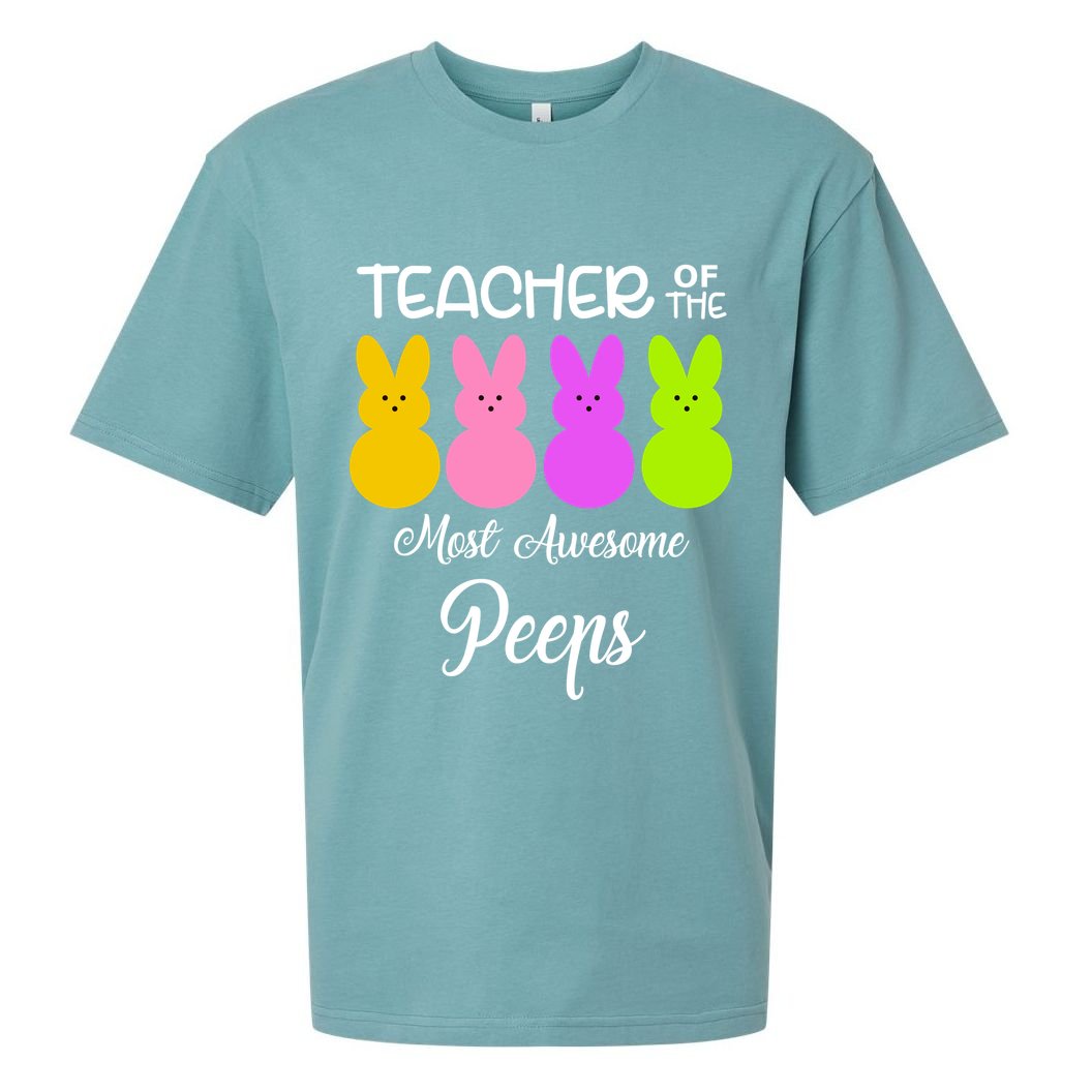 Teacher Of The Cutest Peeps Easter Bunny Sueded Cloud Jersey T-Shirt