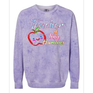 Teacher Of Tiny Humans Colorblast Crewneck Sweatshirt