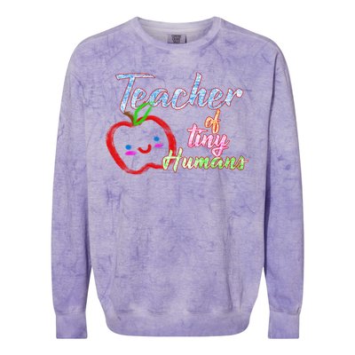 Teacher Of Tiny Humans Colorblast Crewneck Sweatshirt