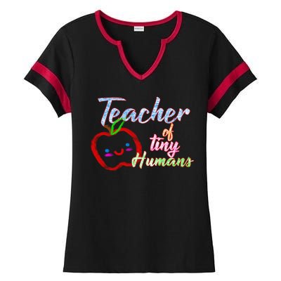 Teacher Of Tiny Humans Ladies Halftime Notch Neck Tee