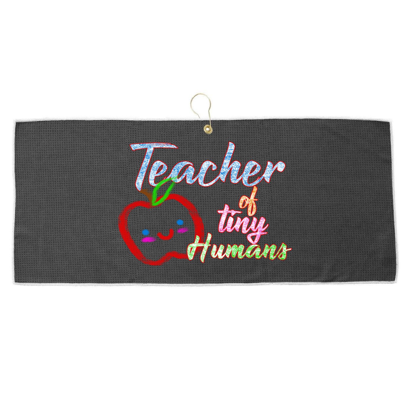 Teacher Of Tiny Humans Large Microfiber Waffle Golf Towel