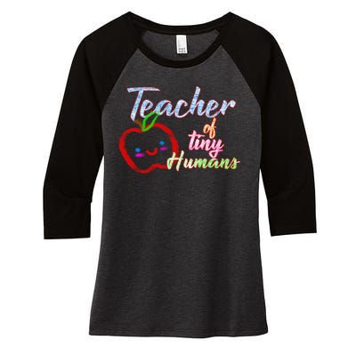 Teacher Of Tiny Humans Women's Tri-Blend 3/4-Sleeve Raglan Shirt