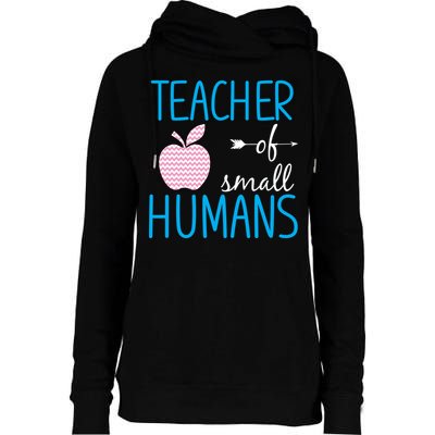 Teacher Of Tiny Humans Apple Womens Funnel Neck Pullover Hood