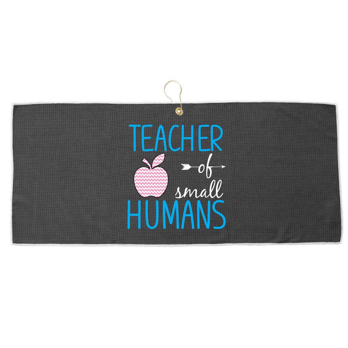 Teacher Of Tiny Humans Apple Large Microfiber Waffle Golf Towel