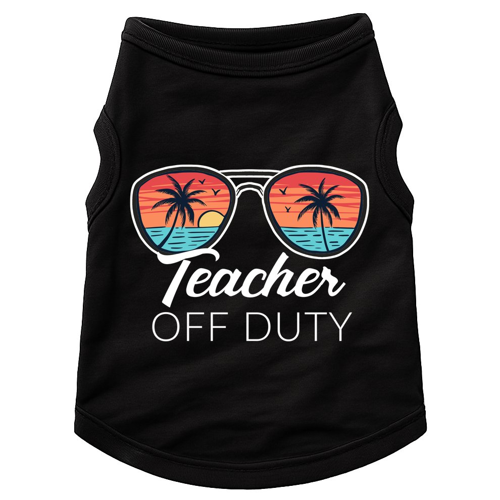 Teacher Off Duty Tropical Vacation Doggie Tank