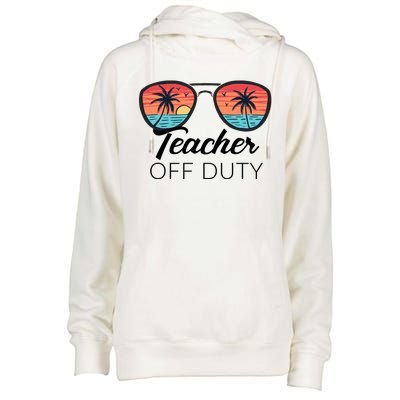 Teacher Off Duty Tropical Vacation Womens Funnel Neck Pullover Hood