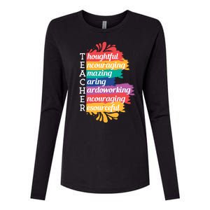 Teacher Rainbow Quote Womens Cotton Relaxed Long Sleeve T-Shirt