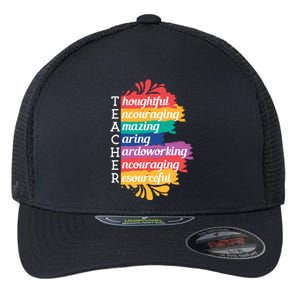 Teacher Rainbow Quote Flexfit Unipanel Trucker Cap