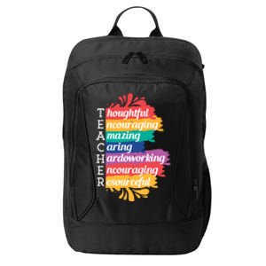 Teacher Rainbow Quote City Backpack