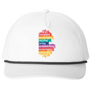 Teacher Rainbow Quote Snapback Five-Panel Rope Hat