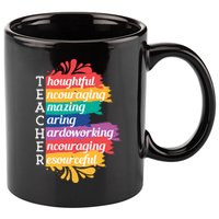 Teacher Rainbow Quote 11oz C Handle Ceramic Mug