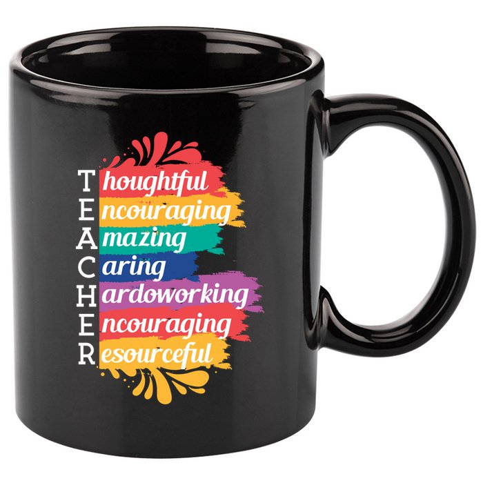 Teacher Rainbow Quote 11oz C Handle Ceramic Mug