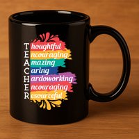 Teacher Rainbow Quote 11oz C Handle Ceramic Mug