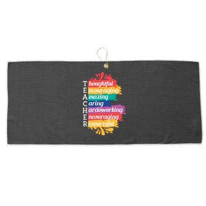 Teacher Rainbow Quote Large Microfiber Waffle Golf Towel