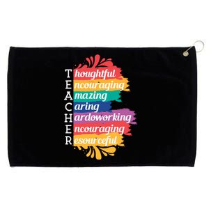 Teacher Rainbow Quote Grommeted Golf Towel