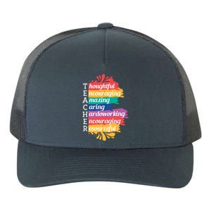 Teacher Rainbow Quote Yupoong Adult 5-Panel Trucker Hat