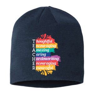 Teacher Rainbow Quote Sustainable Beanie