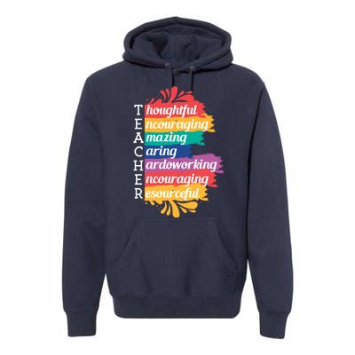 Teacher Rainbow Quote Premium Hoodie