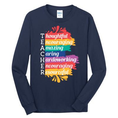 Teacher Rainbow Quote Tall Long Sleeve T-Shirt