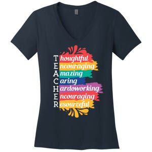 Teacher Rainbow Quote Women's V-Neck T-Shirt