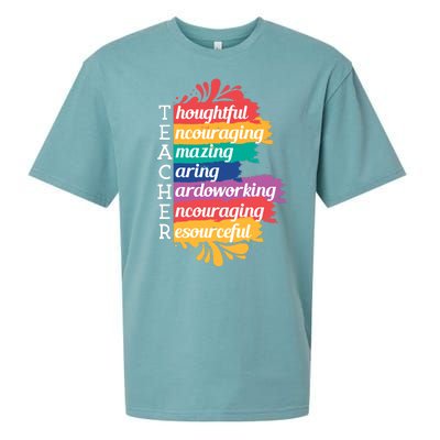 Teacher Rainbow Quote Sueded Cloud Jersey T-Shirt