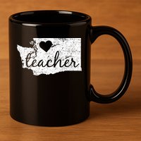 Teacher Red For Ed Washington Public Education 11oz C Handle Ceramic Mug