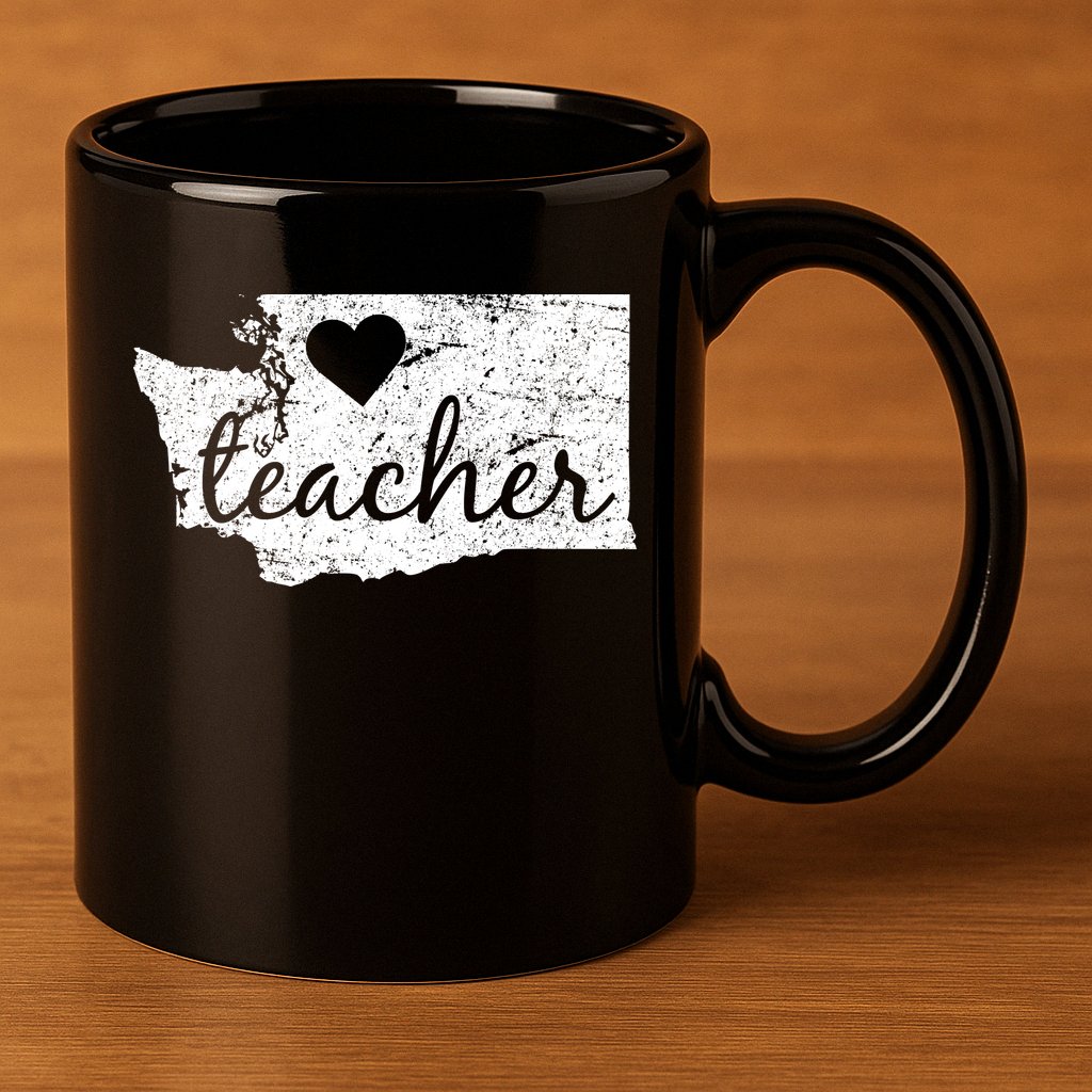 Teacher Red For Ed Washington Public Education 11oz C Handle Ceramic Mug
