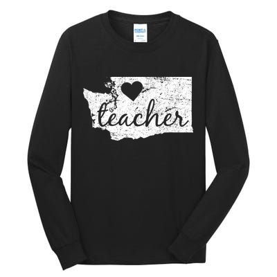 Teacher Red For Ed Washington Public Education Tall Long Sleeve T-Shirt