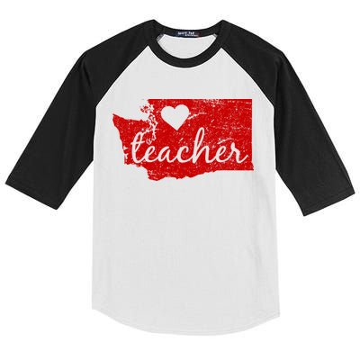 Teacher Red For Ed Washington Public Education Kids Colorblock Raglan Jersey