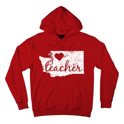 Teacher Red For Ed Washington Public Education Hoodie