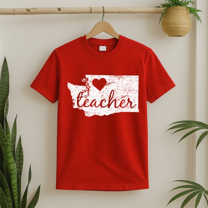 Teacher Red For Ed Washington Public Education T-Shirt