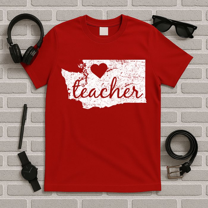 Teacher Red For Ed Washington Public Education T-Shirt