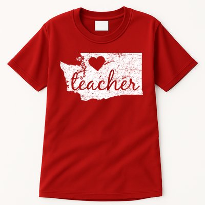 Teacher Red For Ed Washington Public Education Tall T-Shirt