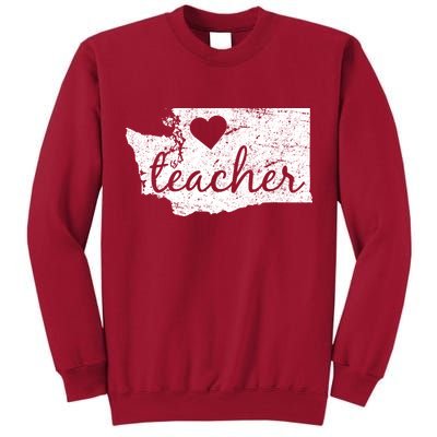 Teacher Red For Ed Washington Public Education Tall Sweatshirt