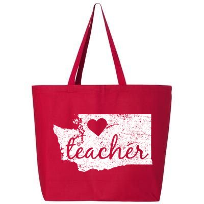 Teacher Red For Ed Washington Public Education 25L Jumbo Tote