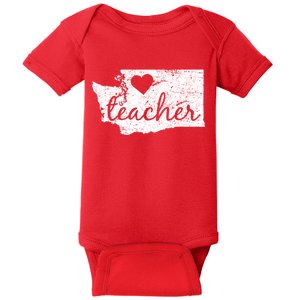 Teacher Red For Ed Washington Public Education Baby Bodysuit