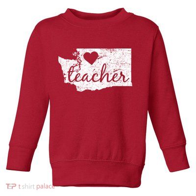 Teacher Red For Ed Washington Public Education Toddler Sweatshirt
