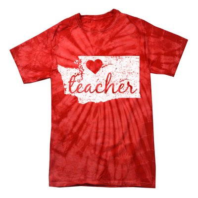 Teacher Red For Ed Washington Public Education Tie-Dye T-Shirt