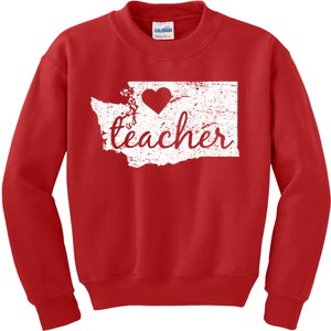 Teacher Red For Ed Washington Public Education Kids Sweatshirt