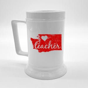 Teacher Red For Ed Washington Public Education Beer Stein