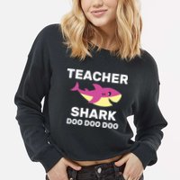 Teacher Shark Cropped Pullover Crew