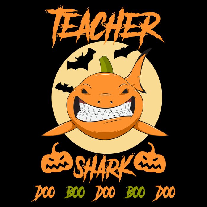 Teacher Shark Doo Boo Boo Pumpkin Halloween Long Sleeve Shirt