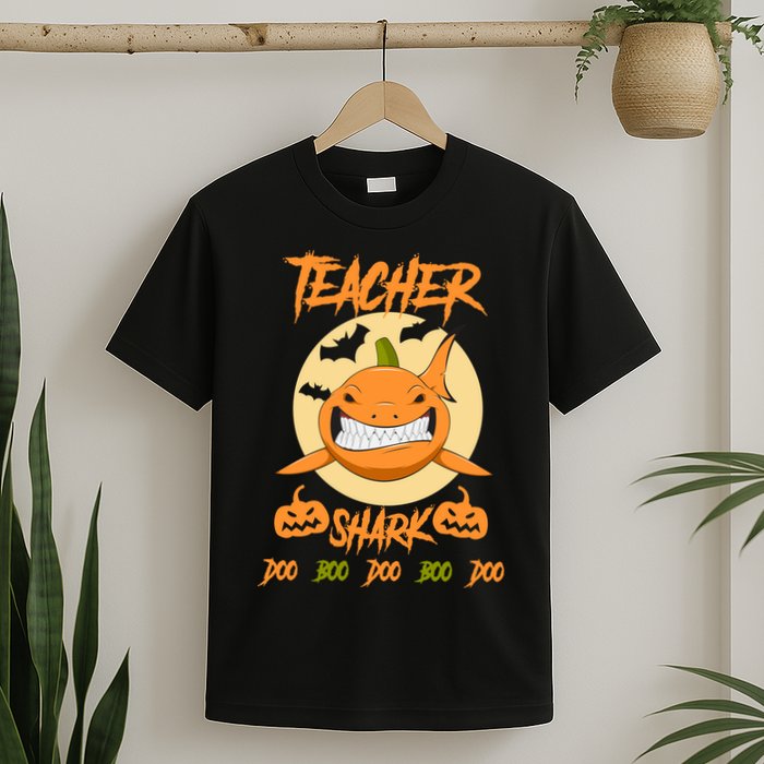Teacher Shark Doo Boo Boo Pumpkin Halloween T-Shirt