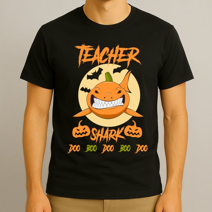 Teacher Shark Doo Boo Boo Pumpkin Halloween T-Shirt