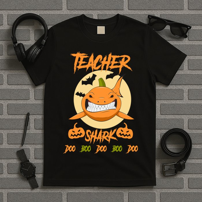 Teacher Shark Doo Boo Boo Pumpkin Halloween T-Shirt