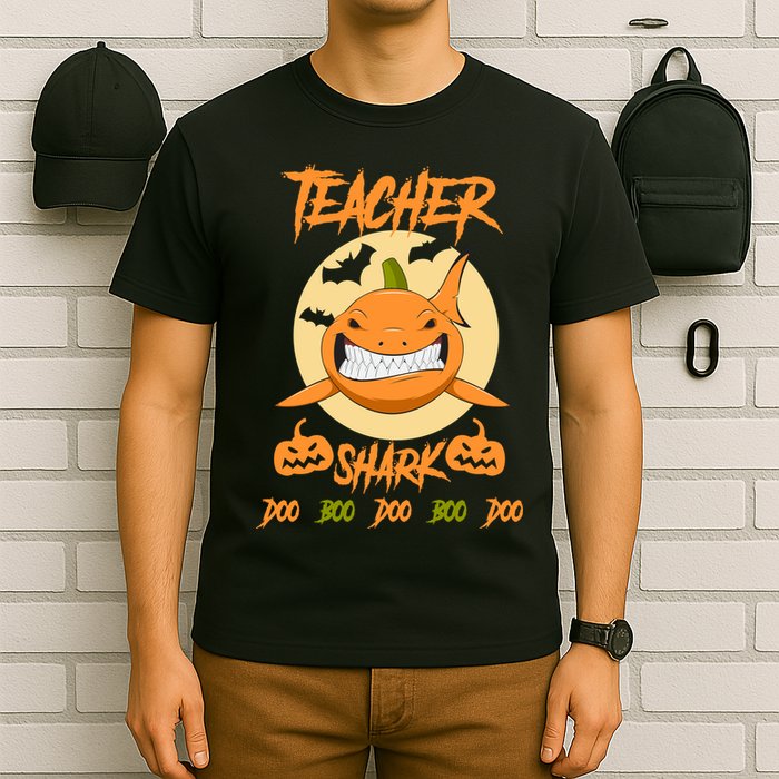 Teacher Shark Doo Boo Boo Pumpkin Halloween T-Shirt