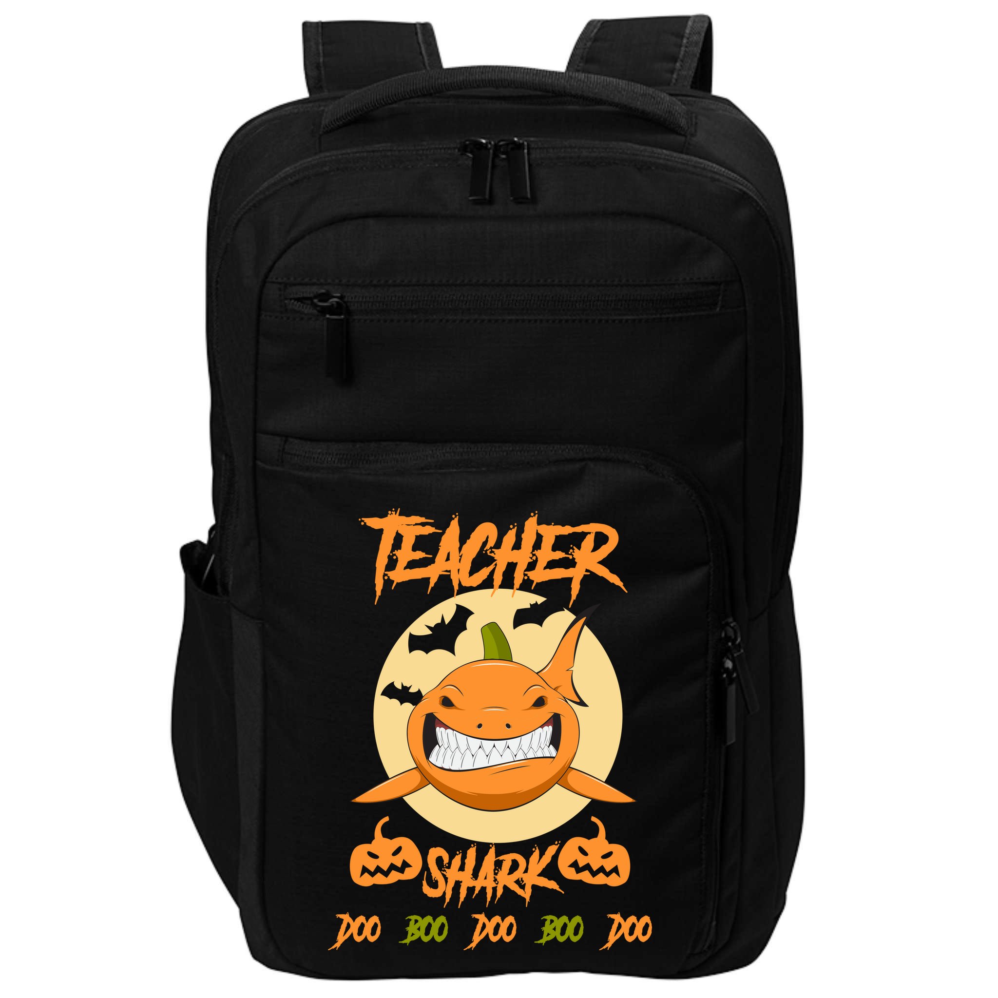 Teacher Shark Doo Boo Boo Pumpkin Halloween Impact Tech Backpack